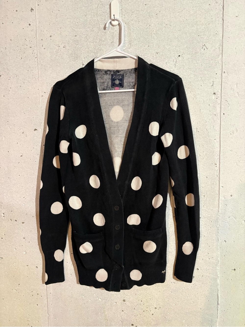 Vintage Y2K PINK Victoria’s Secret Polka Dot Cardigan Sweater | Size: Medium